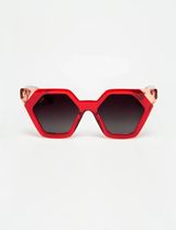 Hexagon - Shiny Bicolor Red/Pink Wiith Burgundy Gradient Lenses