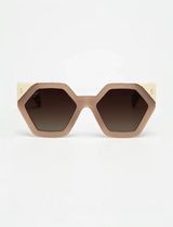 Hexagon - Shiny Bicolor Coconut/Beige With Brown Gradient Lenses