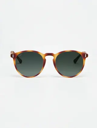 Nante - Rubber Havana With Blue Lenses