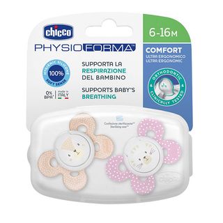CHUPETE SILICONA CHICCO PHYSIO COMFORT 6 - 16 MESES 2 UNIDADES NIÑA