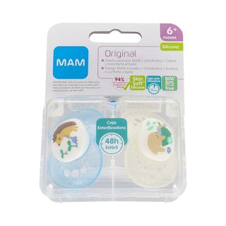 CHUPETE MAM ORIG SIL 6+ AZU 2U