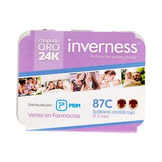 Inverness Pendiente 24K 87C Solitario Cristal Ro