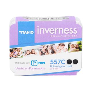 Inverness Pendiente Titanio 557C Bola Negra Cris