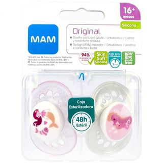 CHUPETE SILICONA MAM ORIGINAL 16+ M R PACK DOBLE