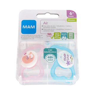Chupete Silicona Mam Air 6+ R Pack Doble