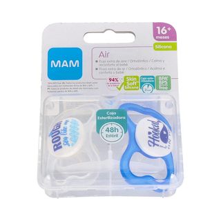 CHUPETE SILICONA MAM AIR 16+ N PACK DOBLE