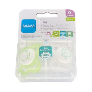 CHUPETE SILICONA MAM AIR 0+ N PACK DOBLE