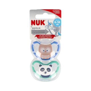 CHUPETE SILICONA NUK SPACE 6 - 18 MESES 2 UNIDADES