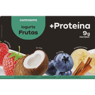 Iogurte +Proteína Morango, Coco, Mirtilo e Banana Continente (emb. 1000 gr (8 un))