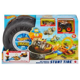 HOT WHEELS Monster Trucks Автомобилна гума за каскади с 1бр. бъги и 1бр. количка -137343