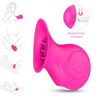 SNAIL, Caracol vibrador de silicona con efecto ventosa - Color:Fucsia (AM669)