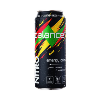 Напиток энергетический Nitro Balance Green banana watermelon безалкогольный 0,45л