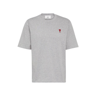Ami Paris Small Red Ami De Coeur Tee Grey S