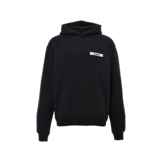 Jacquemus Typo Drawstring Black Hoodie L