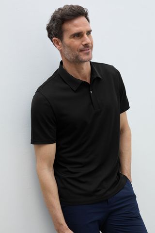 Polo negro manga corta hombre L