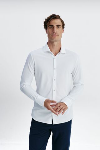 Camisa blanca slim de vestir hombre S