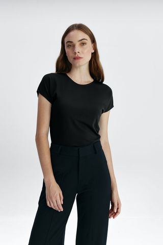 Camiseta negra kimono mujer S