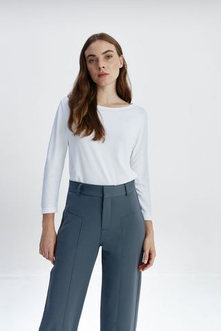 Camiseta cuello barco blanco mujer XL