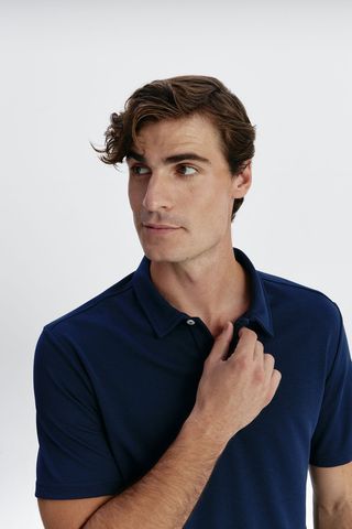 Polo  azul marino manga corta hombre L