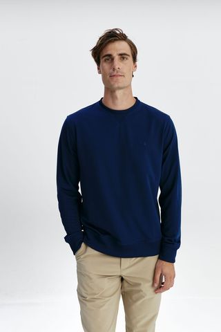 Sudadera Pique Azul Marino Unisex L