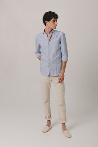 Camisa Lino Pata de Gallo S