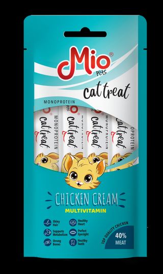 MIO TREATS - CREAM WITH CHICKEN - MULTIVITAMIN - 4*15 GR