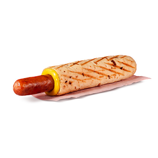 Hot Dog klasyczny bekon i cheddar 190 g z sosem 1000 wysp