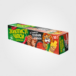 Чипси картопляні "Золотисті" ТМ "Жайвір" зі смаком телятини з аджикою