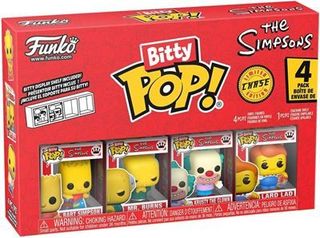 Set de 4 figuras Funko Bitty Los Simpsons Bart + Sr Burns + Krusty + Figura sorpresa 3cm