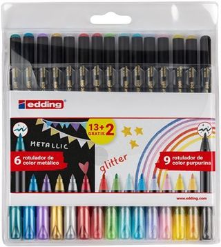 15 rotuladores Edding 1200 Metal / Glitter