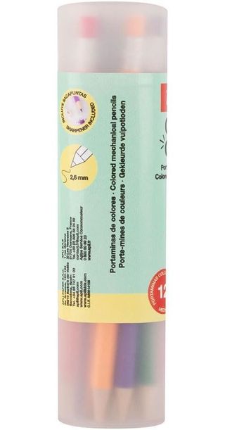 Estuche Portaminas de colores Color Click + Sacapuntas + 12 recambios