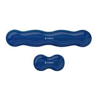 Pack 2 Reposamuñecas Subblim Crystal Flex para Teclado y Ratón Azul oscuro