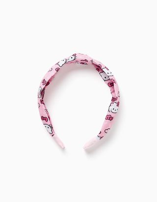 Bandolete Hello Kitty com Nó para Bebé e Menina - Rosa