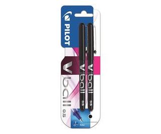 Roller V-Ball Negro/Negro Pilot Tinta Liquida 2Uds