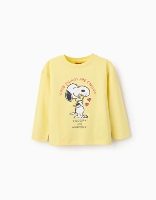 T-shirt de Manga Comprida para Menina 'Snoopy & Woodstuck' - Tamanho 3/4