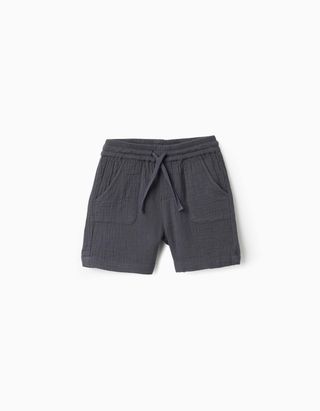 Calções de Bambula com Cordão para Bebé Menino - Tamanho 24/36M