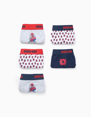 Pack 5 Cuecas para Menino 'Spiderman' - Tamanho 2/3
