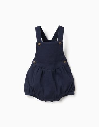 Macacão de Sarja com Forro de Algodão para Recém-Nascido - Tamanho 3/6M