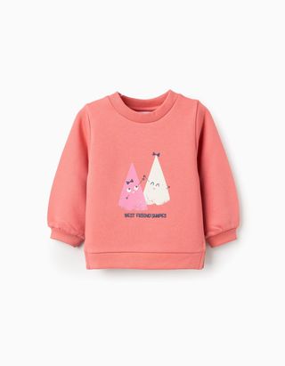 Sweat Cardada com Estampado para Bebé Menina 'Círculo' - Tamanho 18/24M Verde Água