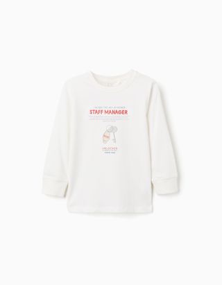 T-Shirt de Manga Comprida para Menino 'Staff Manager' - Tamanho 3/4