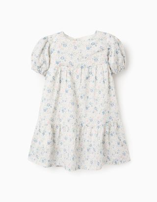 Vestido de Algodão Floral para Bebé Menina - Tamanho 12/18M