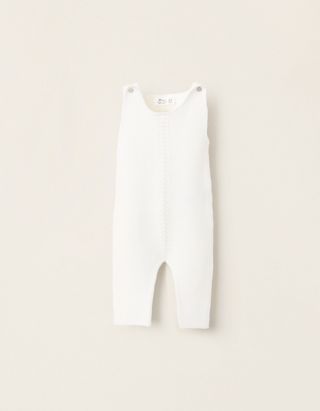 Macacão de Malha com Detalhe Entrançado para Recém-Nascida - Tamanho 1/3M