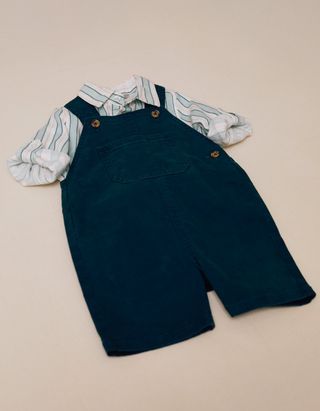 Jardineiras de Sarja para Bebé Menino - Tamanho 12/18M