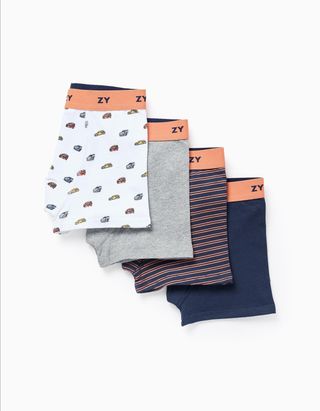 Pack 4 Boxers para Menino 'Carros & Riscas' - Tamanho 13/14