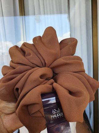 Naurei Luxe Chiffon Scrunchies: Chocolate Brown
