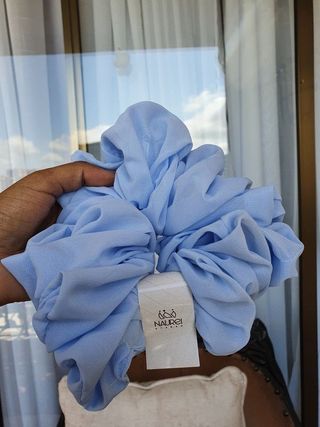 Naurei Luxe Chiffon Scrunchies: Sky Silk (Light Blue)