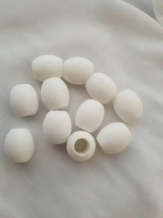 Matte White Silicone Beads