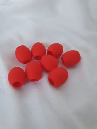 Matte Red Silicone Beads