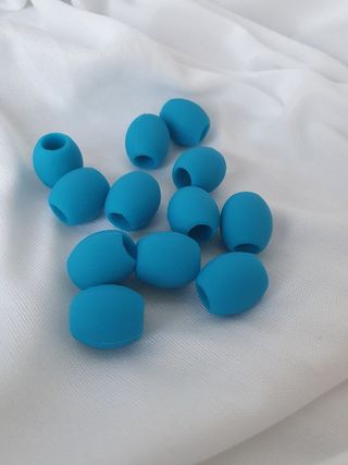 Matte parliament Blue Silicone Beads