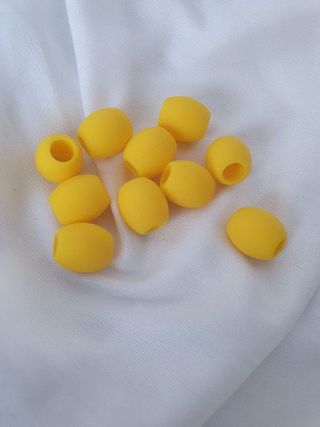 Matte Yellow Silicone Beads